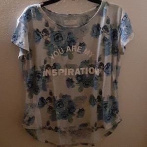 Blue and grey tee shirt